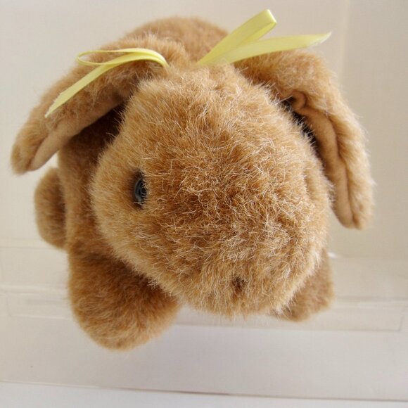 Vintage 90s Mervyns Playful Pals Brown Plush Bunny Puppet Rabbit EASTER GIFT - Picture 2 of 8